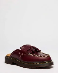 Adrian Leren Mules in Cherry Red