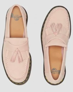 Adrian nubuckleren tassle loafers in Poederroze