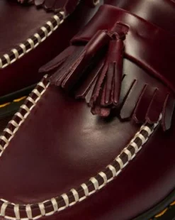 Adrian Orleans Leren Tassel Loafers in Cherry Red