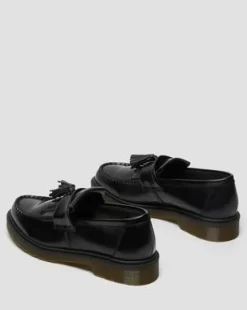 Adrian Smooth Leren Tassel Loafers in Zwart