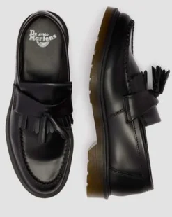 Adrian Smooth Leren Tassel Loafers in Zwart