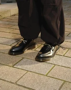 Adrian Snaffle Smooth Leren Tassel Loafers in Zwart