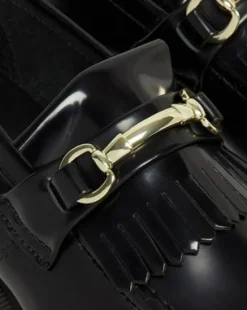 Adrian Snaffle Smooth Leren Tassel Loafers in Zwart