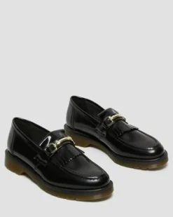 Adrian Snaffle Smooth Leren Tassel Loafers in Zwart