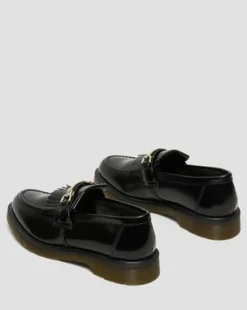 Adrian Snaffle Smooth Leren Tassel Loafers in Zwart