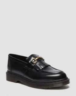 Adrian Snaffle Smooth Leren Tassel Loafers in Zwart
