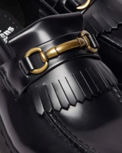 Adrian Snaffle Smooth Leren Tassel Loafers in Zwart
