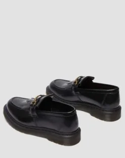 Adrian Snaffle Smooth Leren Tassel Loafers in Zwart
