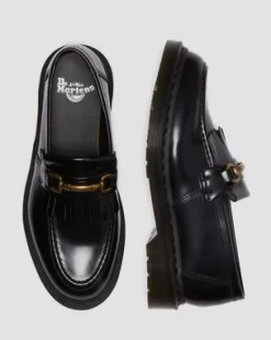 Adrian Snaffle Smooth Leren Tassel Loafers in Zwart