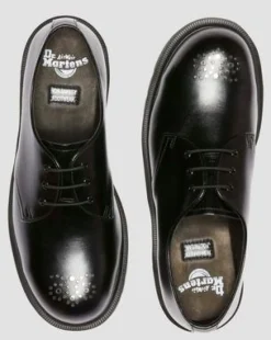 1461 Analine leren schoenen met stalen neuzen in Zwart