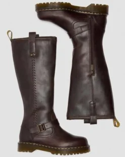 ANISTONE KNIEHOGE CRAZY HORSE BIKER BOOTS in Donkerbruin