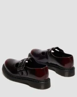 8065 Arcadia Rub-Off Leren Mary Jane Schoenen in Cherry Red