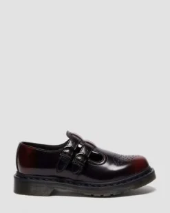 8065 Arcadia Rub-Off Leren Mary Jane Schoenen in Cherry Red