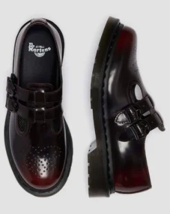 8065 Arcadia Rub-Off Leren Mary Jane Schoenen in Cherry Red