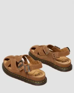 Archive Fisherman suède sandalen in Naturel Lichtbruin
