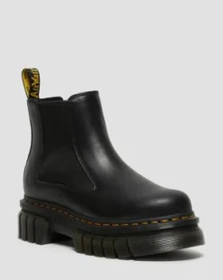 Audrick Nappa Lux Leren Platform Chelsea Boots in Zwart