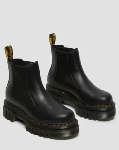 Audrick Nappa Lux Leren Platform Chelsea Boots in Zwart