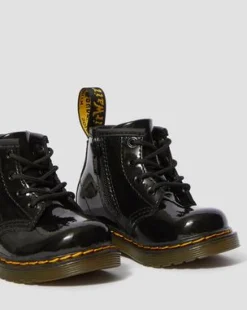 Baby 1460 Lakleren Veterlaarzen in Zwart
