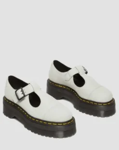 Bethan Tumbled Nubuck Leren Platform Mary Jane Schoenen in Smoked Mint