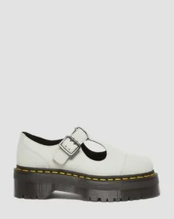 Bethan Tumbled Nubuck Leren Platform Mary Jane Schoenen in Smoked Mint