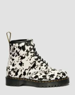 1460 Bex Dalmatian Hair-On Leren Laarzen in Crème & Zwart