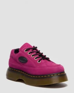BUZZ GETROMMELDE NUBUCK SCHOENEN MET VIJF VETEROGEN in Roze
