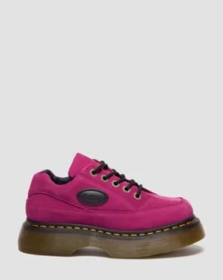 BUZZ GETROMMELDE NUBUCK SCHOENEN MET VIJF VETEROGEN in Roze