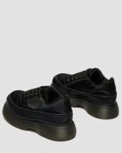 Buzz Hair-On Leren Schoenen met Vijf Veterogen in Zwart