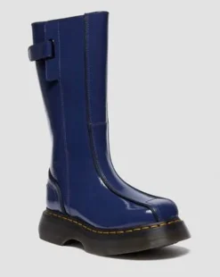 Buzz Hi Distressed Lakleren Laarzen in Donkerblauw