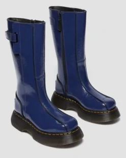 Buzz Hi Distressed Lakleren Laarzen in Donkerblauw