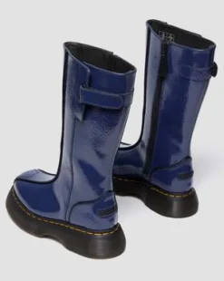 Buzz Hi Distressed Lakleren Laarzen in Donkerblauw
