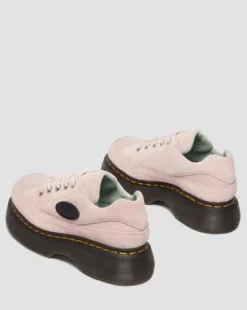 Buzz leren schoenen met vijf veterogen in Poederroze