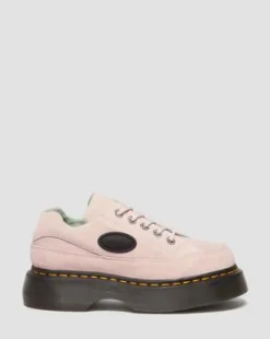 Buzz leren schoenen met vijf veterogen in Poederroze