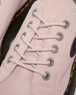 Buzz leren schoenen met vijf veterogen in Poederroze