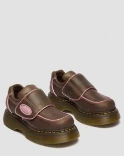 Buzz Wyoming Schoenen Met Klittenband in Donkerbruin