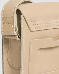 Carrara Leren Verticale Schoudertas in Beige