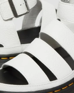 Clarissa II Quad Gemalen Nappa Leren Platform Sandalen in Wit
