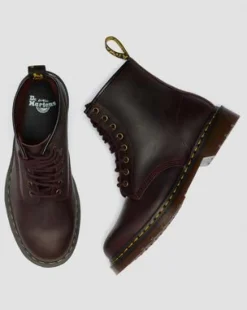 1460 Crazy Horse Leren Laarzen in Cherry Red
