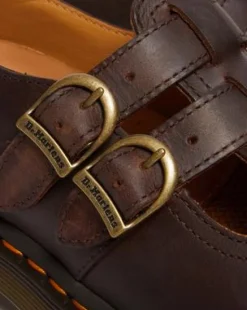 8065 Crazy Horse Leren Mary Jane Schoenen in Donkerbruin
