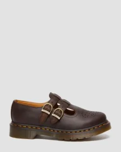 8065 Crazy Horse Leren Mary Jane Schoenen in Donkerbruin