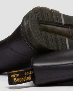 Crewson Leren Veterlaarzen in Black