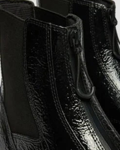 DMXL Distressed Lakleren Chelsea Boots in Zwart