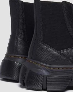 DMXL Leren Chelsea Boots met Rits in Zwart