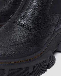 DMXL Leren Chelsea Boots met Rits in Zwart