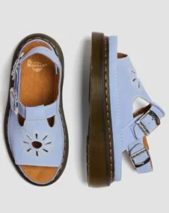 Dunnet Flower Buttersoft leren sandalen in Korenbloemblauw