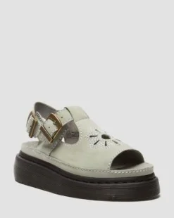 Dunnet Flower Buttersoft leren sandalen in Saliegroen