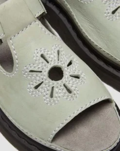 Dunnet Flower Buttersoft leren sandalen in Saliegroen