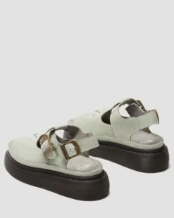 Dunnet Flower Buttersoft leren sandalen in Saliegroen