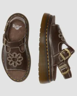 Dunnet Flower volnerfleren sandalen in Bruin