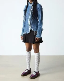 ELPHIE MARY JANE TARTAN SCHOENEN in Zwart & Roze Multi